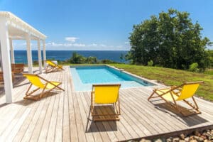 Swimming pool and sea view villa